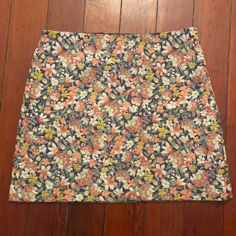 Brocade floral skirt